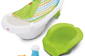 Fisher-Price 4-in-1 Sling ‘n Seat Tub Baby to Toddler Bath with 2 Toys, Pacific Pebble- 20% Off