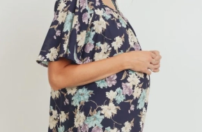 Navy Floral | Maternity Blouse | Final Sale- 79% Off