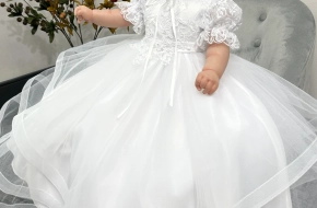 Savannah Baptism Gown: WHITE- 40% Off
