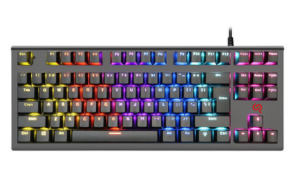 RGB Backlit Mechanical Gaming Keyboard – 87 Keys, 9 Lighting Modes – PrimeCables® 100% anti-ghosting tenkeyless keyboard for Windows PC/MAC games- 60% Off