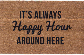 Always Happy Hour Vinyl Coir Doormat- 57% Off