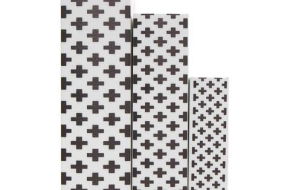 White Wooden Eat, Pray, Love Faux Storage Book Box with Checkered Spine and Gold Accents (Set of 3)- 10% Off