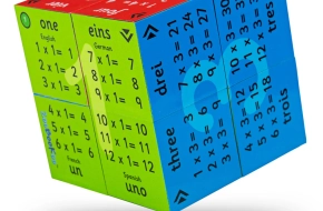 1 – 12 Times Tables Cubebook (English French German & Spanish)- 50% Off